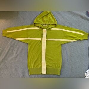 Stella McCartney zip up long sweater in bright green